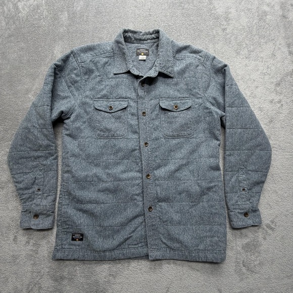 Quiksilver Jacket Mens L Gray Quilted Collared Lined Insulated Padded Waterman